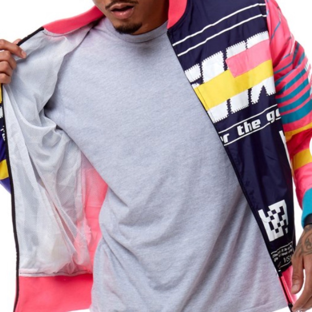 NWT Smoke Rise Neon Nylon Windbreaker